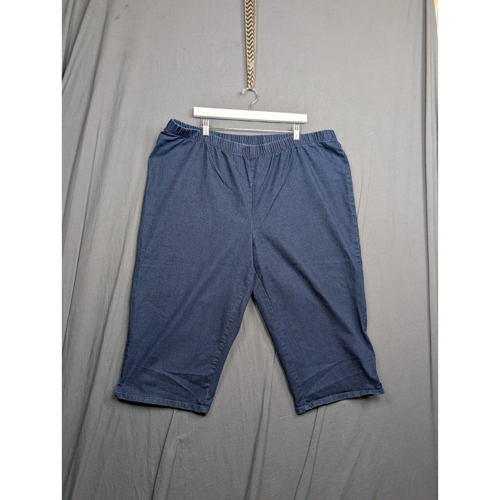 Denim 24/7  Elastic Waistband Capris Denim Pant Jeans 30W Plus‎ Size